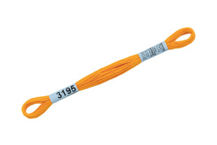 Нитки для вышивания " Gamma" мулине ( 3173- 6115 ) 100% хлопок 8 м №3195 оранжевый