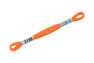 Нитки для вышивания " Gamma" мулине ( 3173- 6115 ) 100% хлопок 8 м №3199 яр. оранжевый