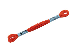 Нитки для вышивания " Gamma" мулине ( 0001- 0206 ) 100% хлопок 8 м №0109 морковный
