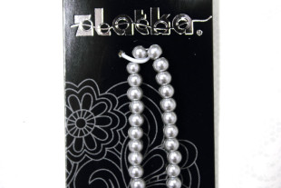 Бусины стеклянные "Zlatka" GBP-05 12 мм 34 шт на нити стекло №24 св.серый