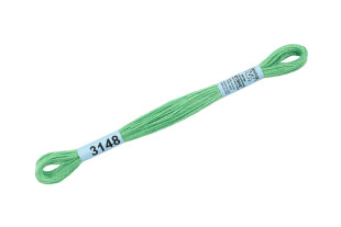 Нитки для вышивания " Gamma" мулине ( 3071- 3172 ) 100% хлопок 8 м №3148 салатовый