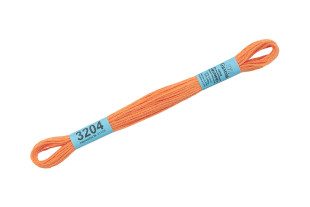 Нитки для вышивания " Gamma" мулине ( 3173- 6115 ) 100% хлопок 8 м №3204 бл. бл. оранжевый