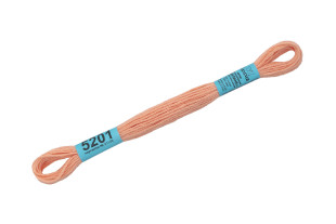 Нитки для вышивания " Gamma" мулине ( 3173- 6115 ) 100% хлопок 8 м №5201 бежевый