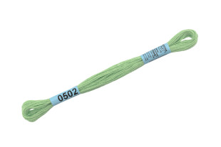 Нитки для вышивания " Gamma" мулине ( 0207- 0819 ) 100% хлопок 8 м №0502 салатовый
