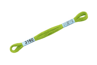 Нитки для вышивания " Gamma" мулине ( 3071- 3172 ) 100% хлопок 8 м №3160 яр. зеленый