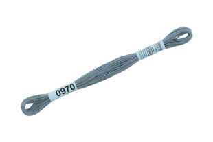 Нитки для вышивания " Gamma" мулине ( 0820- 3070 ) 100% хлопок 8 м №0970 серый