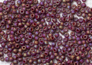 Бисер Япония круглый 11/0 10г 2639F темно-красный, матовый радужный полуглазурь