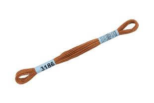 Нитки для вышивания " Gamma" мулине ( 3173- 6115 ) 100% хлопок 8 м №3186 т. рыжий