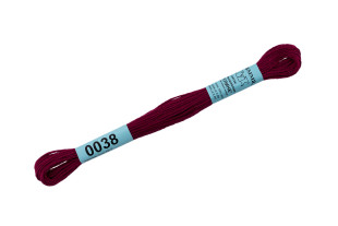 Нитки для вышивания " Gamma" мулине ( 0001- 0206 ) 100% хлопок 8 м №0038 вишневый