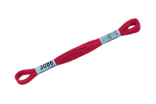 Нитки для вышивания " Gamma" мулине ( 3071- 3172 ) 100% хлопок 8 м №3086 гр. малиновый