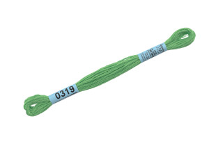Нитки для вышивания " Gamma" мулине ( 0207- 0819 ) 100% хлопок 8 м №0319 яр- зеленый