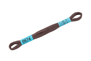 Нитки для вышивания " Gamma" мулине ( 0207- 0819 ) 100% хлопок 8 м №0674 серый