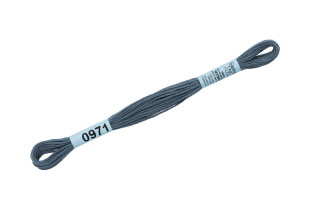Нитки для вышивания " Gamma" мулине ( 0820- 3070 ) 100% хлопок 8 м №0971 т. серый