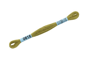 Нитки для вышивания " Gamma" мулине ( 0207- 0819 ) 100% хлопок 8 м №0818 оливковый