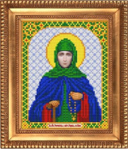 Рисунок на ткани для вышивки бисером И-5203 Святая Преподобная Евдокия 13,5х17см