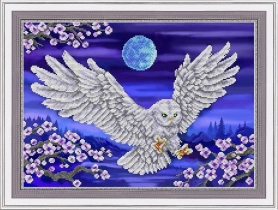 Рисунок на ткани для вышивки бисером  К-3135-ш Белая сова