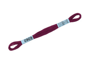 Нитки для вышивания " Gamma" мулине ( 0820- 3070 ) 100% хлопок 8 м №0909 т. бордовый