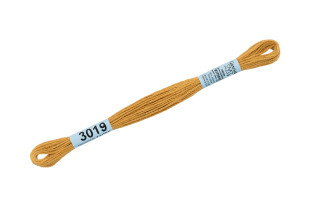 Нитки для вышивания " Gamma" мулине ( 0820- 3070 ) 100% хлопок 8 м №3019 т. охра