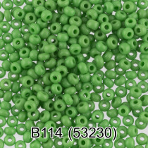 Бисер Чехия " GAMMA" круглый 2 10/ 0 2. 3 мм 5 г 1- й сорт B114 салатовый ( 53230 )