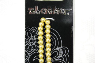 Бусины стеклянные "Zlatka" GBP- 06 14 мм 30 шт на нити стекло №07 желтый