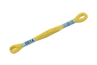 Нитки для вышивания " Gamma" мулине ( 0207- 0819 ) 100% хлопок 8 м №0514 лимонный