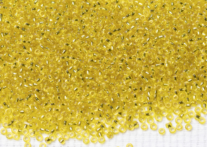 Бисер Япония MIYUKI Seed Beads 15/0 5г 0006 жёлтый серебряная линия внутри