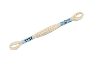 Нитки для вышивания " Gamma" мулине ( 3173- 6115 ) 100% хлопок 8 м №3187 молочный