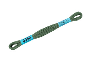 Нитки для вышивания " Gamma" мулине ( 0820- 3070 ) 100% хлопок 8 м №0956 сер- зеленый