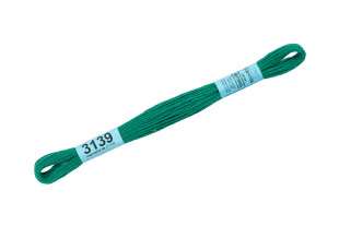 Нитки для вышивания " Gamma" мулине ( 3071- 3172 ) 100% хлопок 8 м №3139 т. зеленый