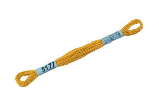 Нитки для вышивания " Gamma" мулине ( 3173- 6115 ) 100% хлопок 8 м №5177 т. желтый