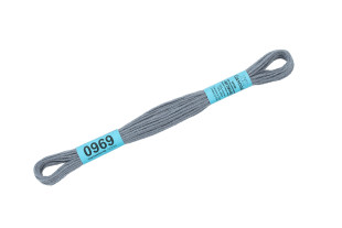 Нитки для вышивания " Gamma" мулине ( 0820- 3070 ) 100% хлопок 8 м №0969 серый