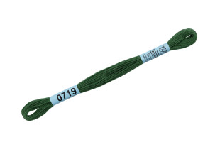 Нитки для вышивания " Gamma" мулине ( 0207- 0819 ) 100% хлопок 8 м №0719 т. зеленый