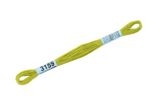 Нитки для вышивания " Gamma" мулине ( 3071- 3172 ) 100% хлопок 8 м №3159 яр. салатовый