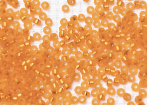 Бисер Япония MIYUKI Seed Beads 15/0 5г 0008F апельсин серебряная линия внутри