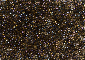 Бисер Япония круглый 15/0 10г 0245 нарцисс/чёрный радужный, окрашенный изнутри