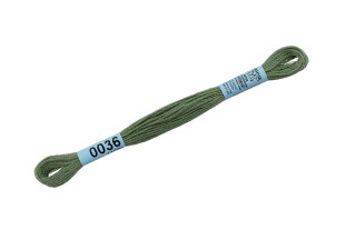 Нитки для вышивания " Gamma" мулине ( 0001- 0206 ) 100% хлопок 8 м №0036 серо- зеленый