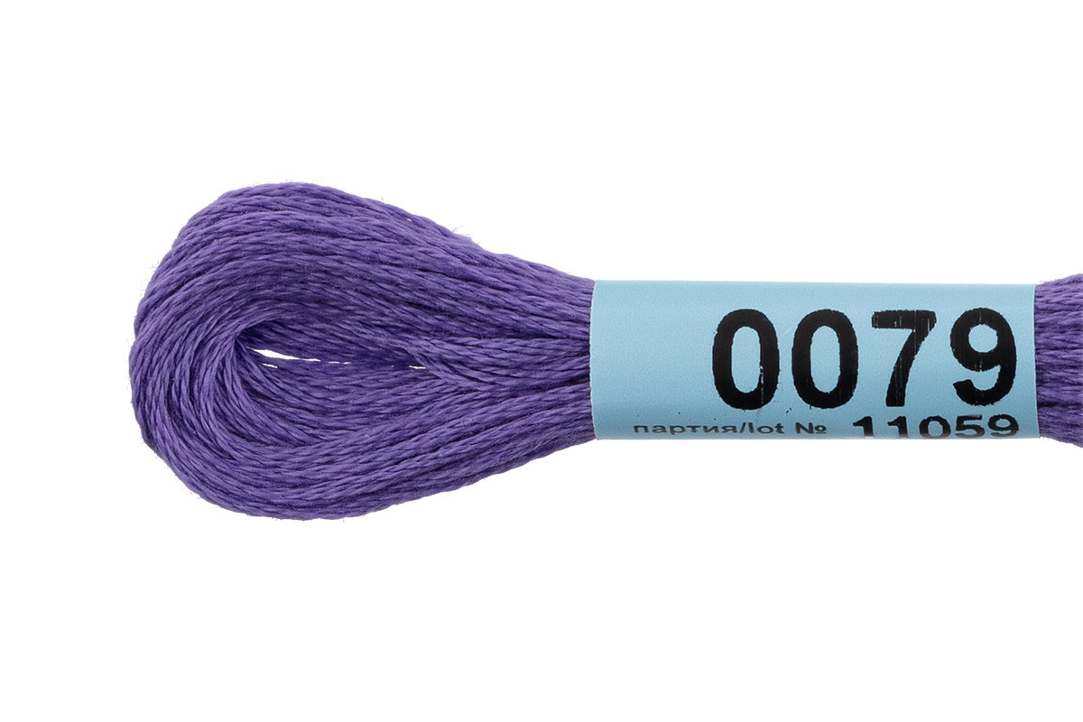 Нитки для вышивания " Gamma" мулине ( 0001- 0206 ) 100% хлопок 8 м №0079 фиолетовый