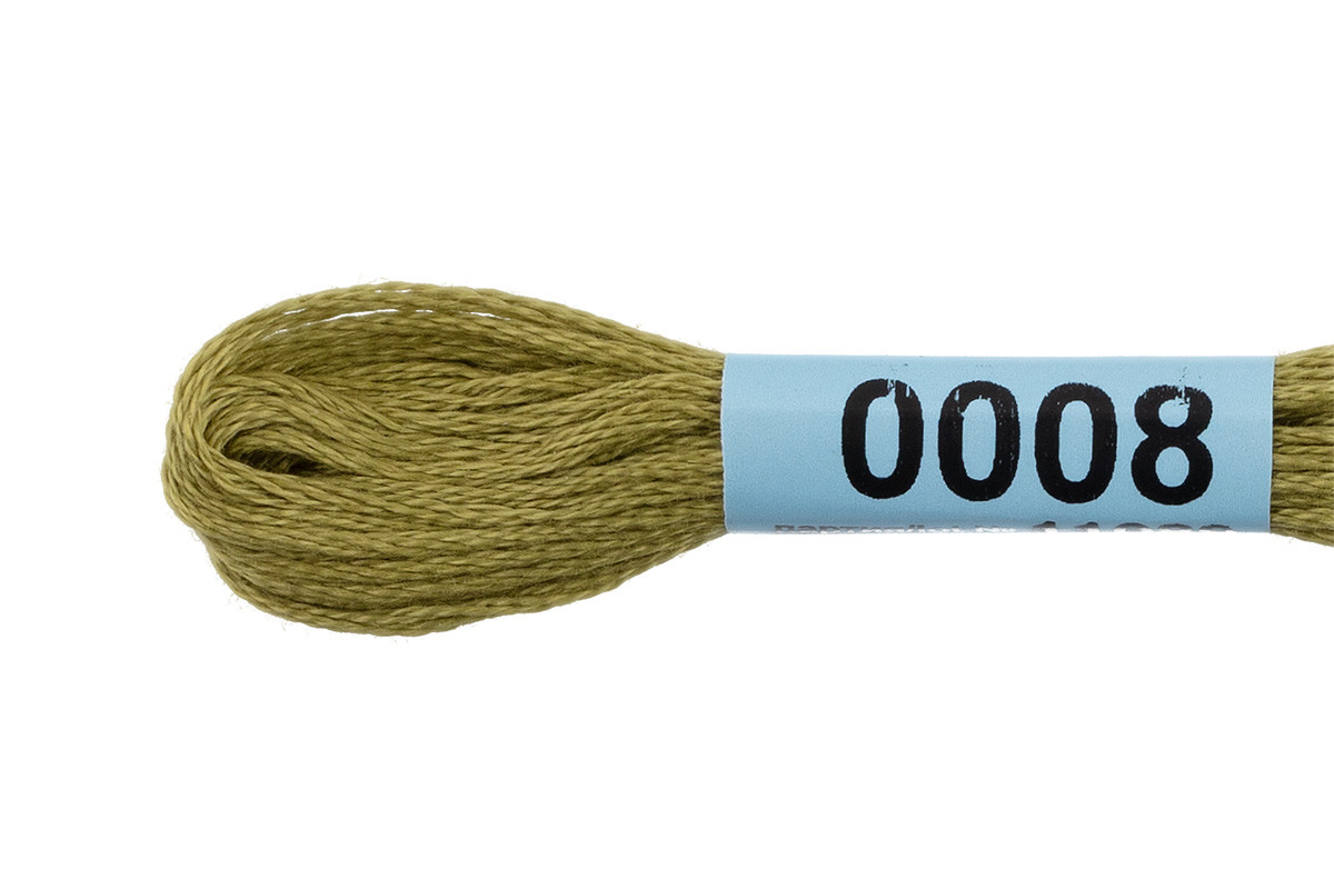 Нитки для вышивания " Gamma" мулине ( 0001- 0206 ) 100% хлопок 8 м №0008 оливковый