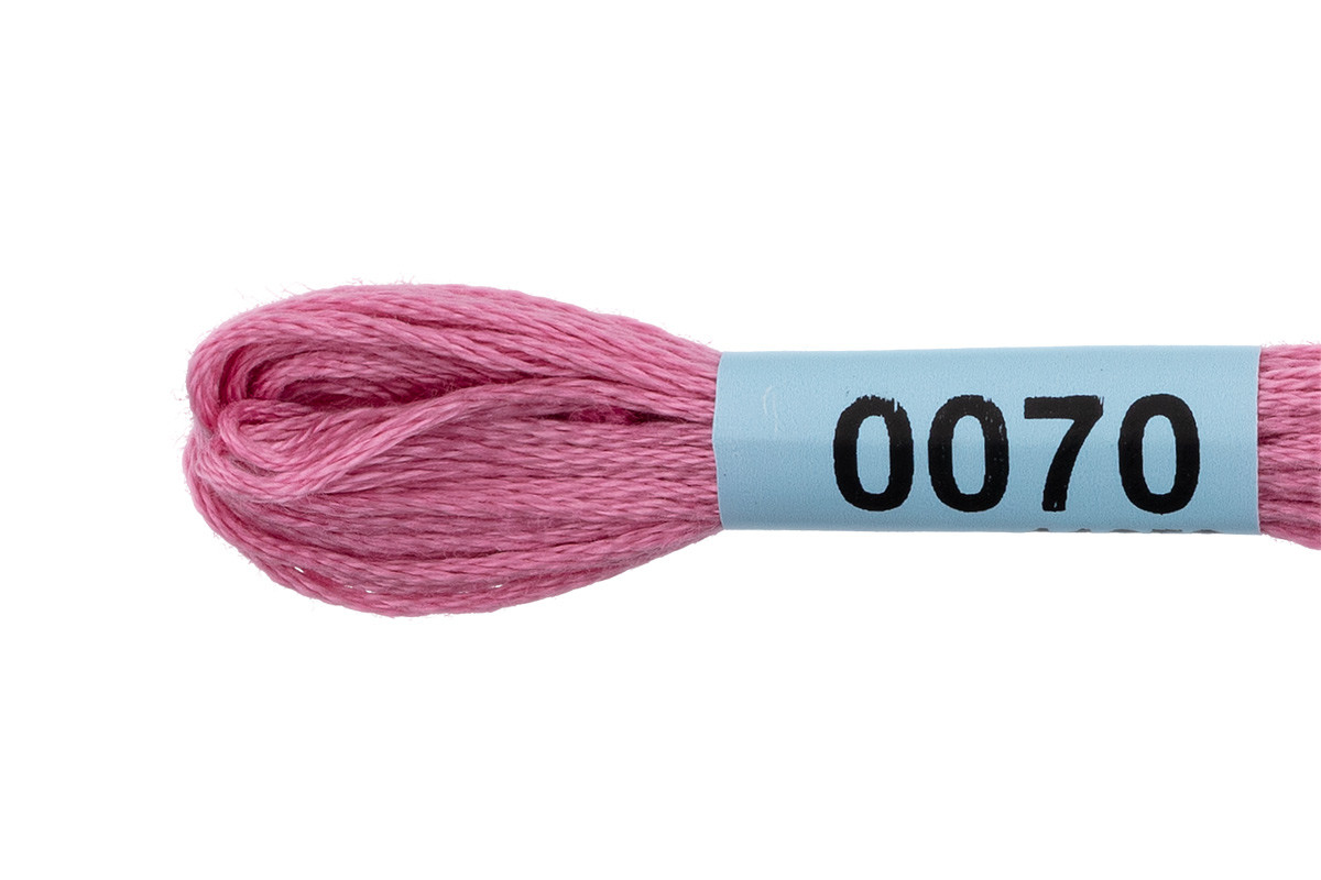 Нитки для вышивания " Gamma" мулине ( 0001- 0206 ) 100% хлопок 8 м №0070 розовый