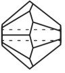 Бусина Чехия "PRECIOSA" биконусы 451-69-302 Crystal AB цветн. 3.6 х 4 мм бл.серый/перламутр (bl.diam AB 40010) 24 шт в пакете