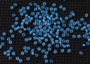Бисер Чехия круглый 10/0 500 г 65157 голубой прозрачный, белая линия внутри