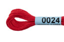 Нитки для вышивания " Gamma" мулине ( 0001- 0206 ) 100% хлопок 8 м №0024 т. красный