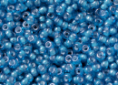 Бисер Чехия круглый 10/0 500 г 65157 голубой прозрачный, белая линия внутри