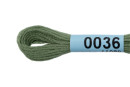 Нитки для вышивания " Gamma" мулине ( 0001- 0206 ) 100% хлопок 8 м №0036 серо- зеленый